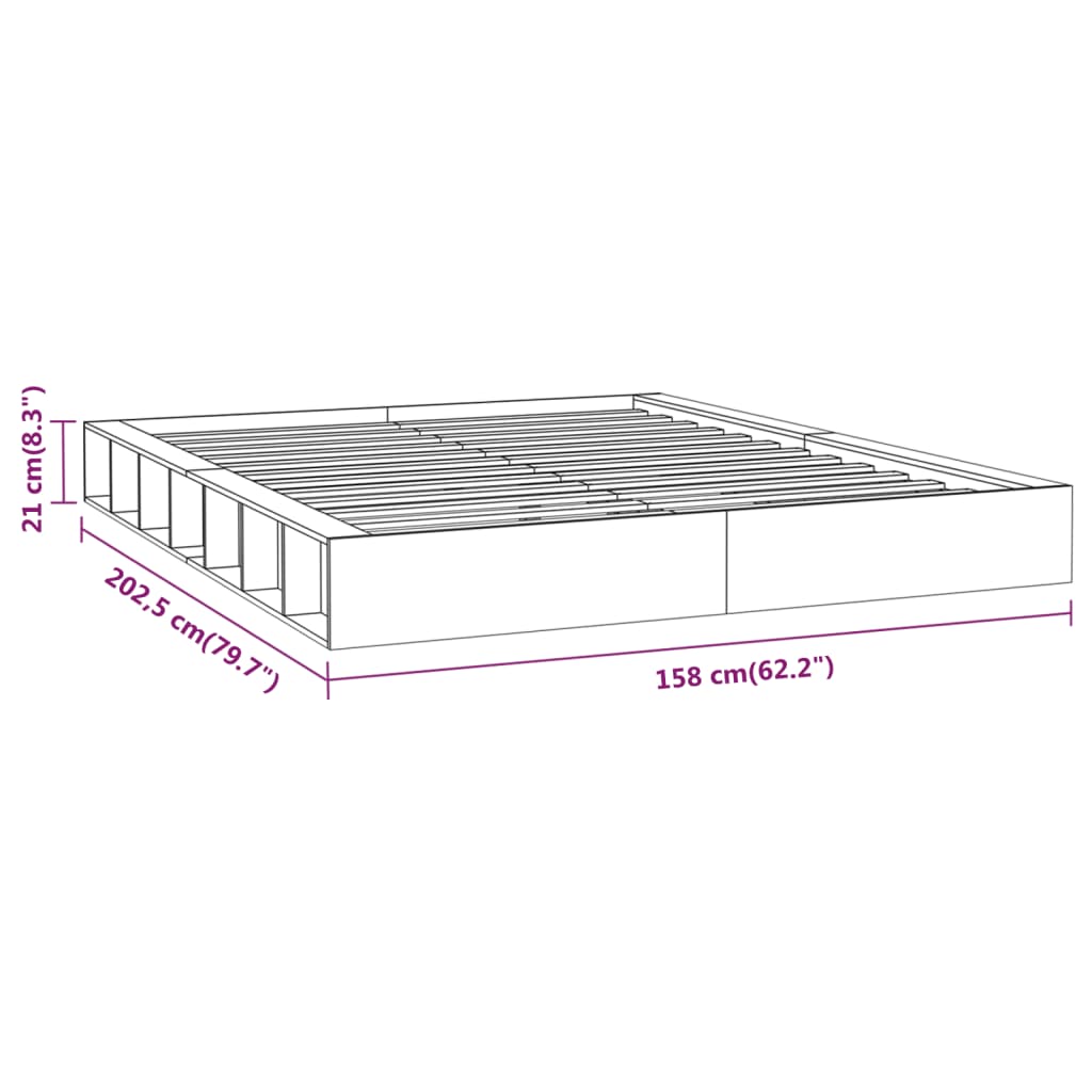 vidaXL sengeramme 140x200 cm massivt træ