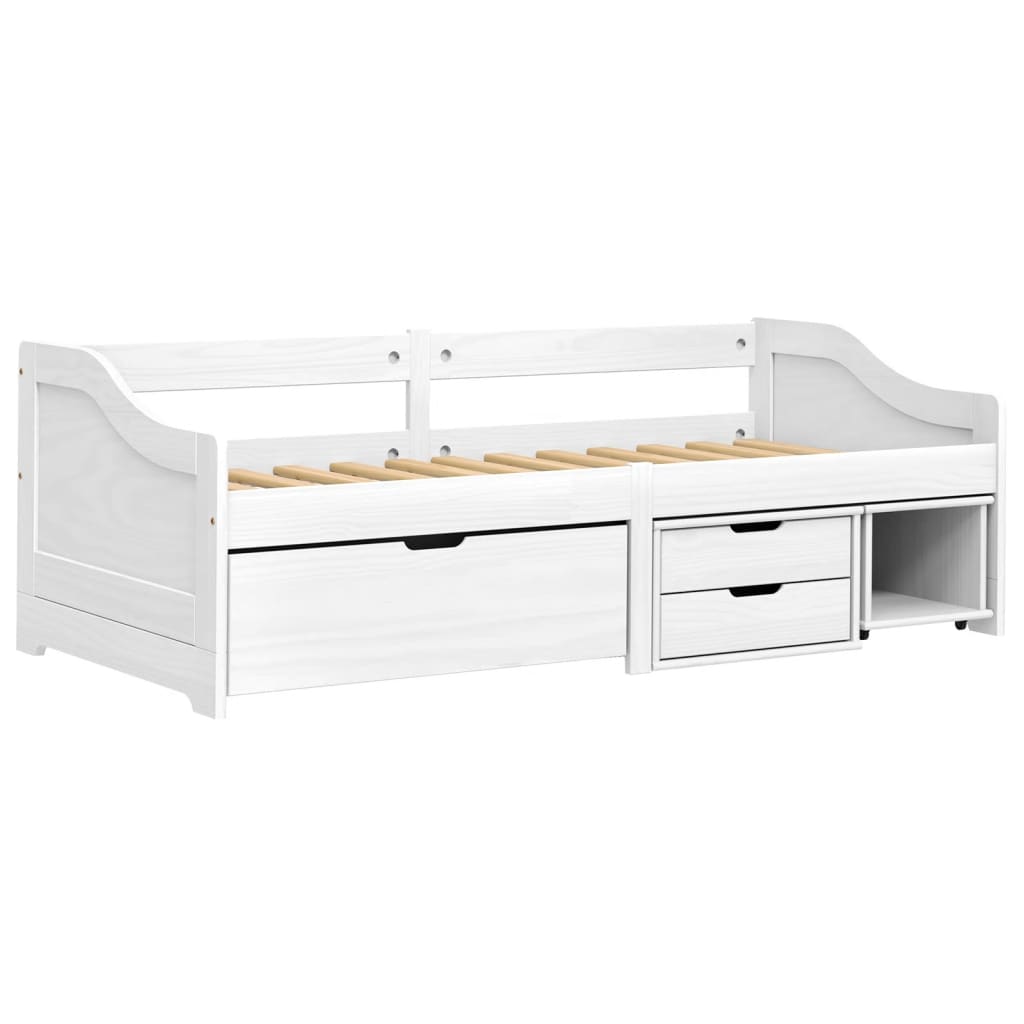 vidaXL daybed med tre skuffer IRUN hvid 90x200 cm massivt fyrretræ