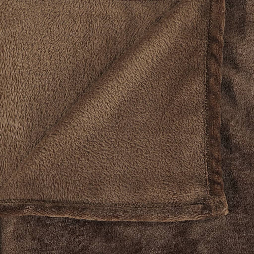 vidaXL tæppe 130x170 cm polyester chokoladebrun