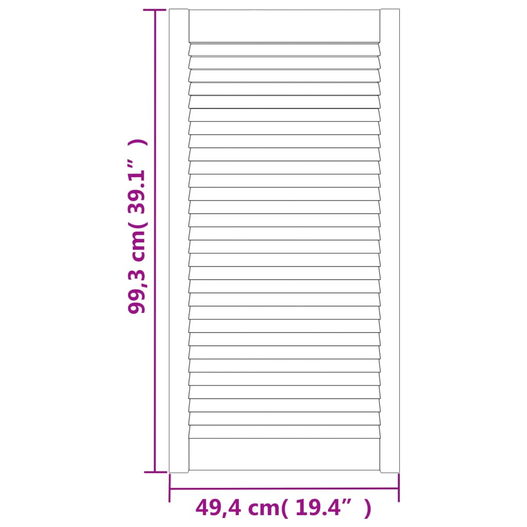 vidaXL skabslåger 2 stk. 99,3x49,4 cm lameldesign massivt fyrretræ