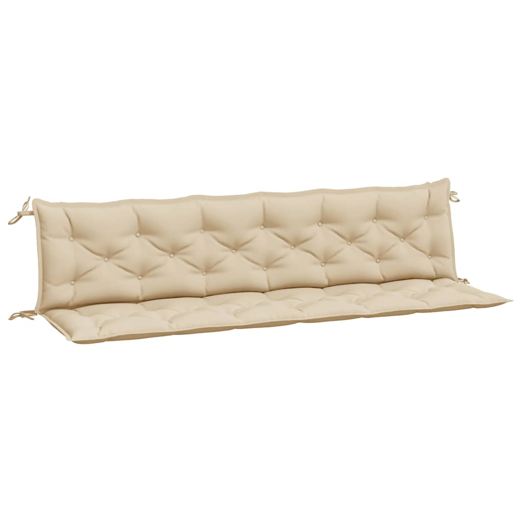 vidaXL hynder til havebænk 2 stk. 200x50x7 cm oxfordstof beige