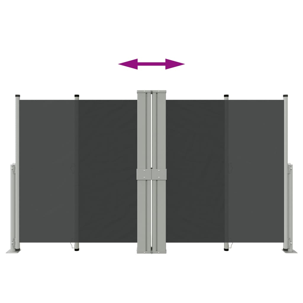 vidaXL sammenrullelig sidemarkise 140x1200 cm sort