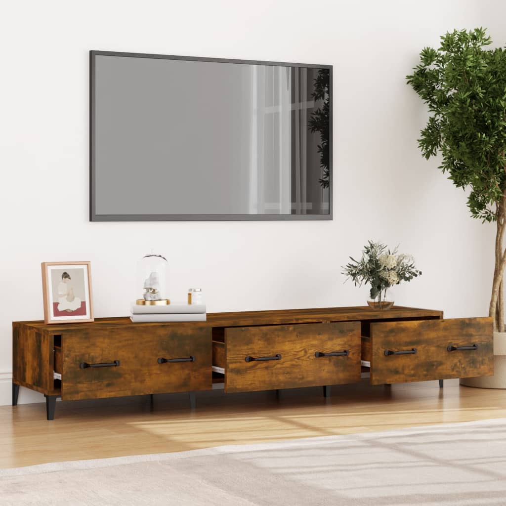 vidaXL tv-bord 150x34,5x30 cm konstrueret træ røget egetræsfarve