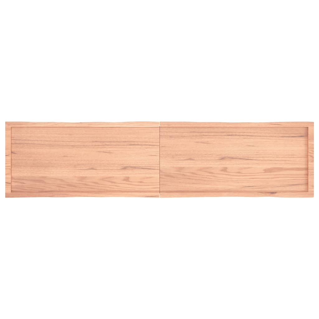 vidaXL bordplade 220x50x(2-6) cm naturlig kant behandlet træ lysebrun