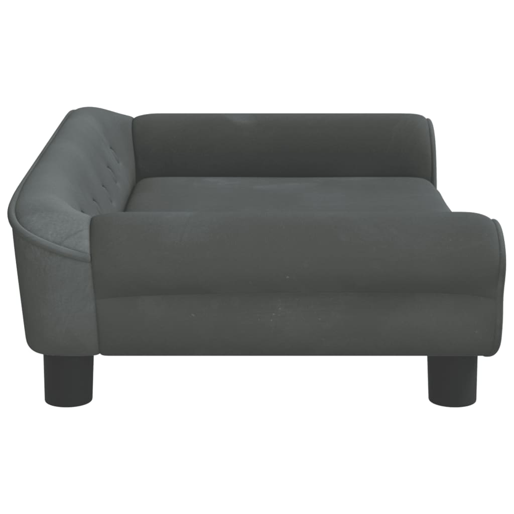 vidaXL sofa til børn 70x45x26 cm velour mørkegrå