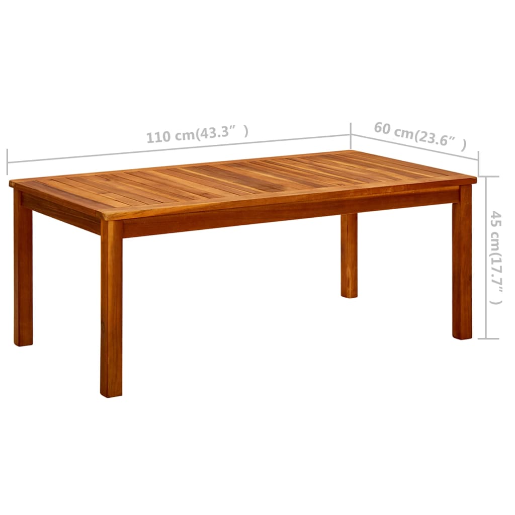 vidaXL sofabord til haven 110x60x45 cm massivt akacietræ