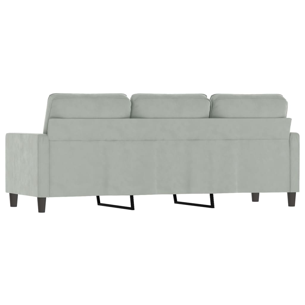 vidaXL 3-personers sofa 180 cm velour lysegrå