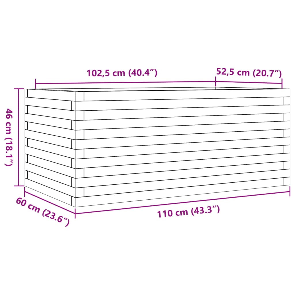 vidaXL plantekasse 110x60x46 cm massivt douglasgran