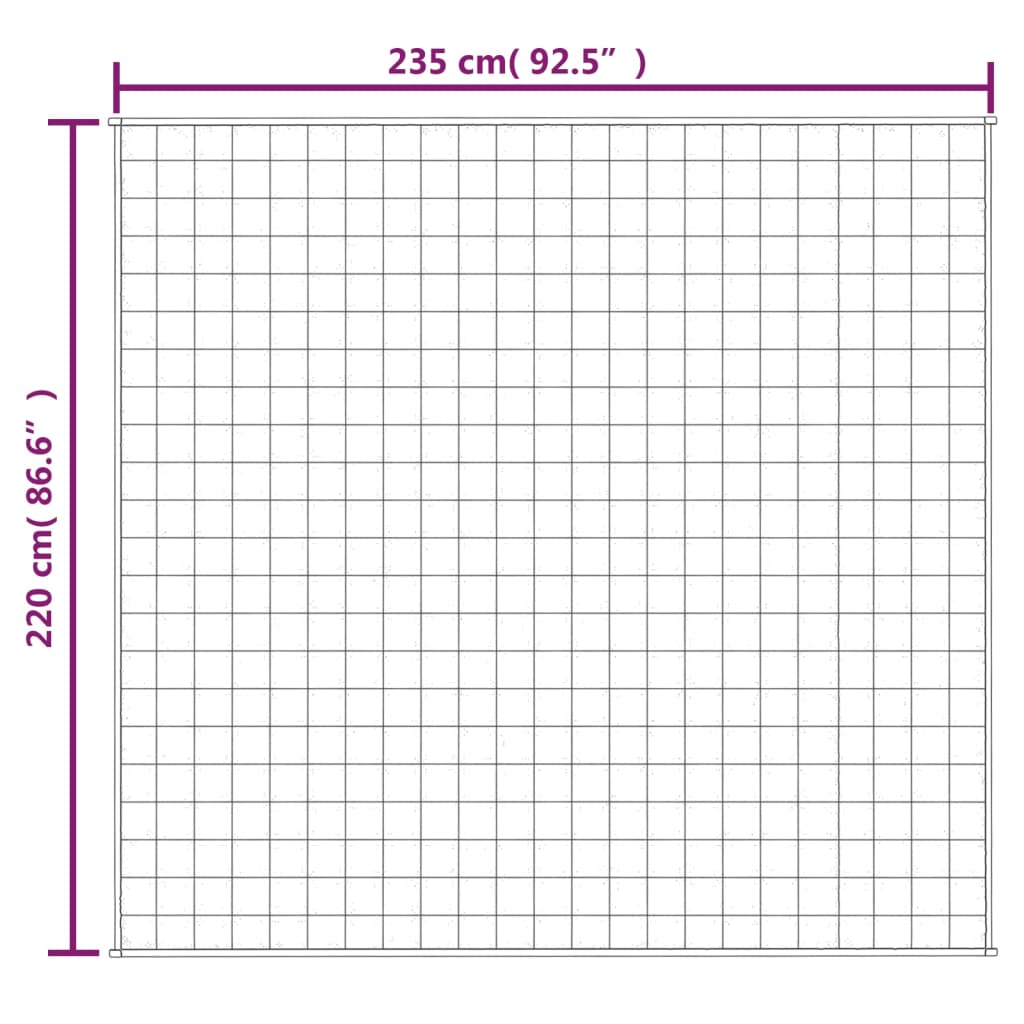 vidaXL tyngdetæppe 220x235 cm 15 kg stof blå