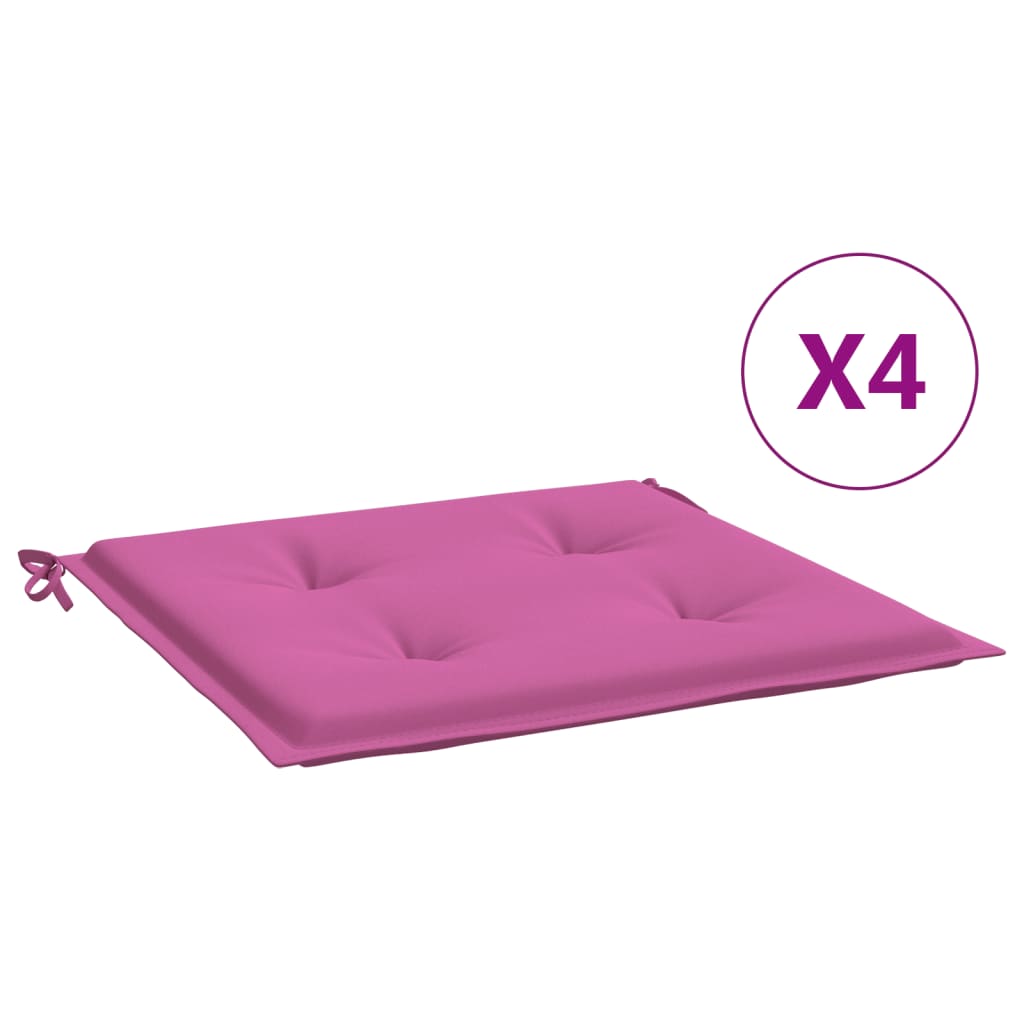 vidaXL hynder til havestol 4 stk. 40x40x3 cm stof pink