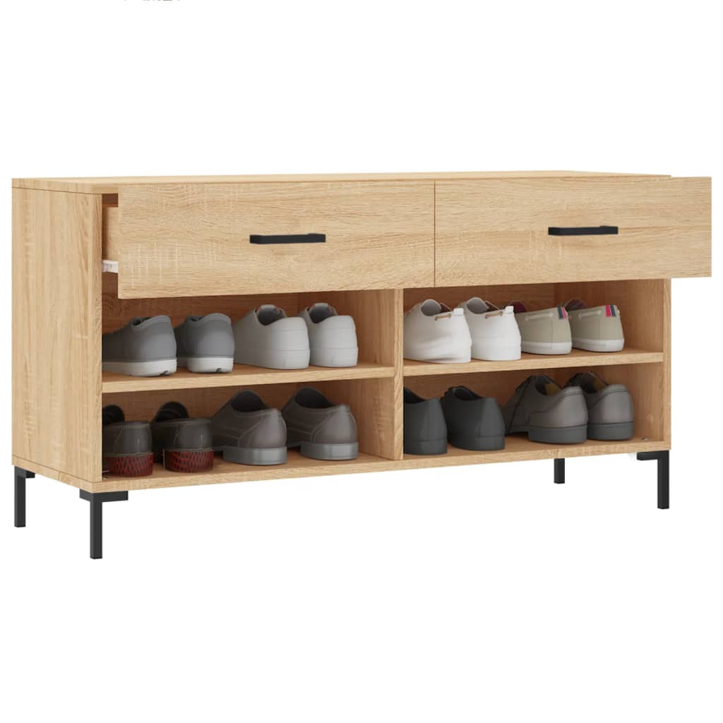 vidaXL skobænk 102x35x55 cm konstrueret træ sonoma-eg