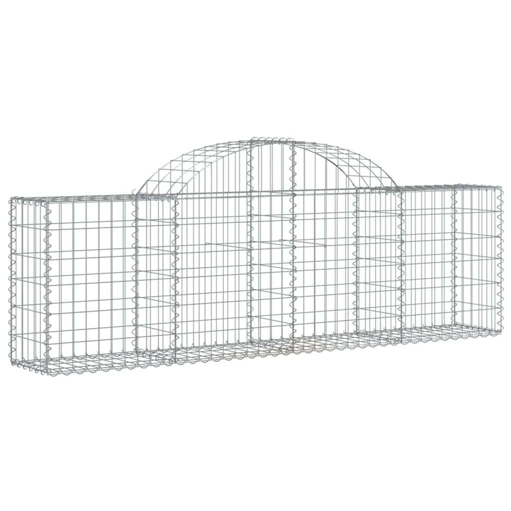 vidaXL buede gabionkurve 40 stk. 200x30x60/80 cm galvaniseret jern