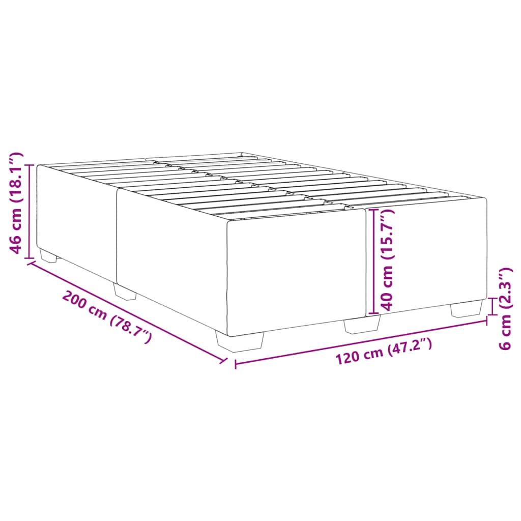 vidaXL sengeramme 120x200 cm kunstlæder sort