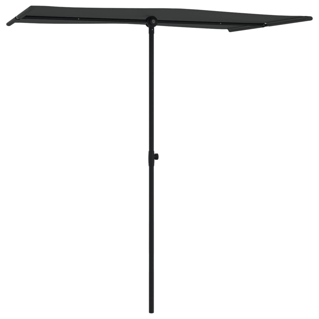 vidaXL haveparasol med aluminiumstang 180x110 cm sort