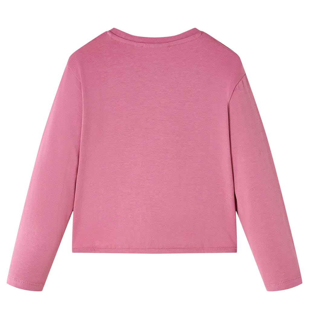 Langærmet T-shirt til børn str. 104 cm pink