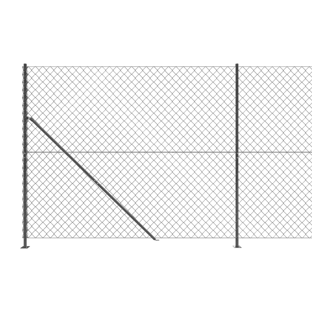 vidaXL trådhegn med flange 1,4x10 m antracitgrå