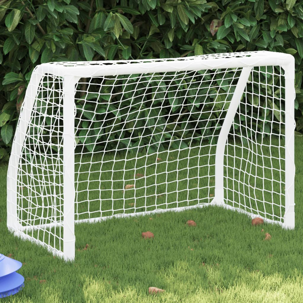 vidaXL fodboldmål 2 stk. 64x35x48 cm med bold til børn metal hvid