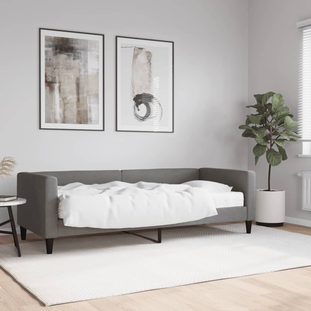 vidaXL daybed med madras 80x200 cm stof mørkegrå