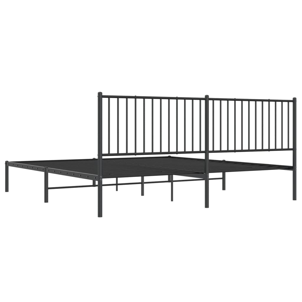 vidaXL sengeramme med sengegavl 193x203 cm metal sort