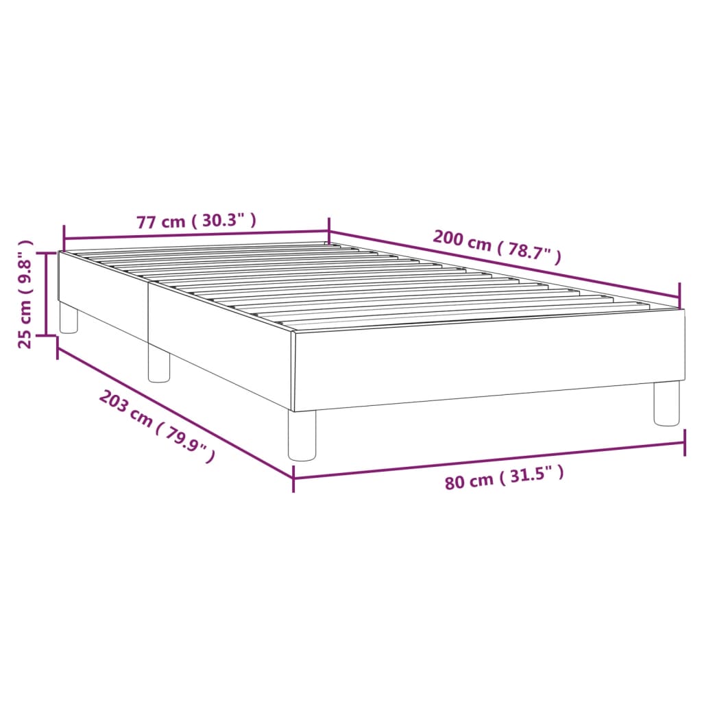 vidaXL sengeramme 80x200 cm fløjl mørkeblå