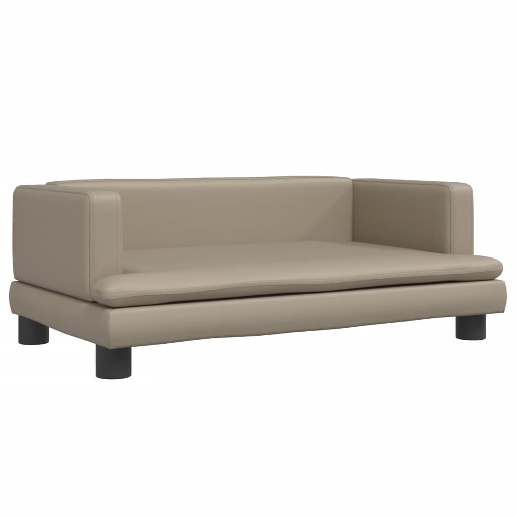 vidaXL sofa til børn 80x45x30 cm kunstlæder cappuccinofarvet