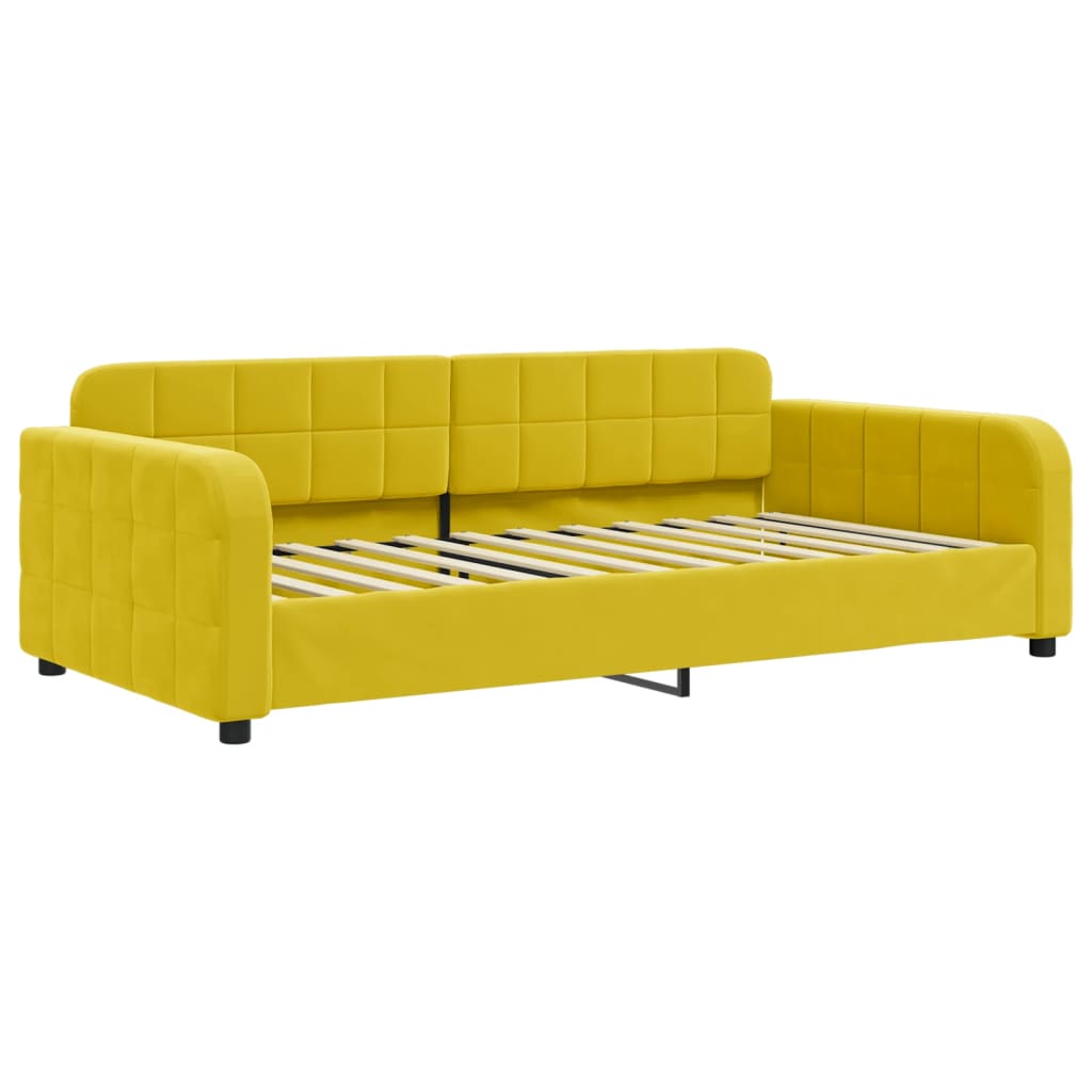 vidaXL daybed med madras 100x200 cm velour gul