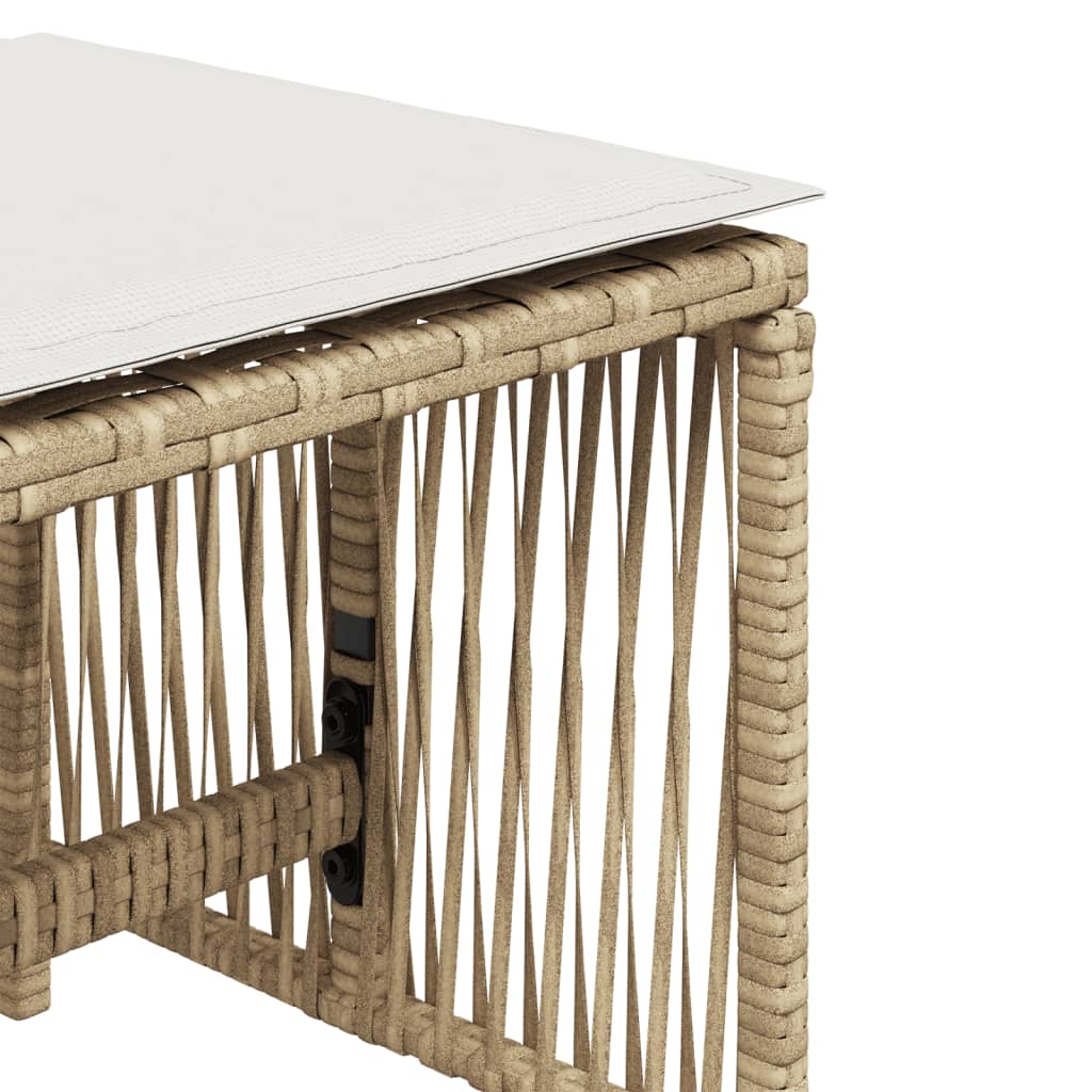 vidaXL haveskamler 4 stk. med hynder 41x41x36 cm polyrattan beige