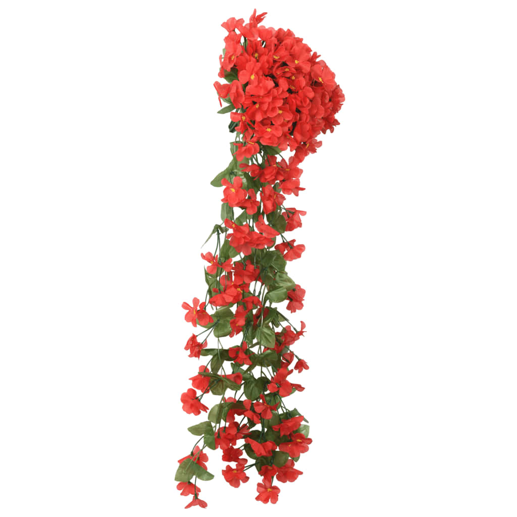 vidaXL blomsterguirlander til jul 3 stk. 85 cm rød