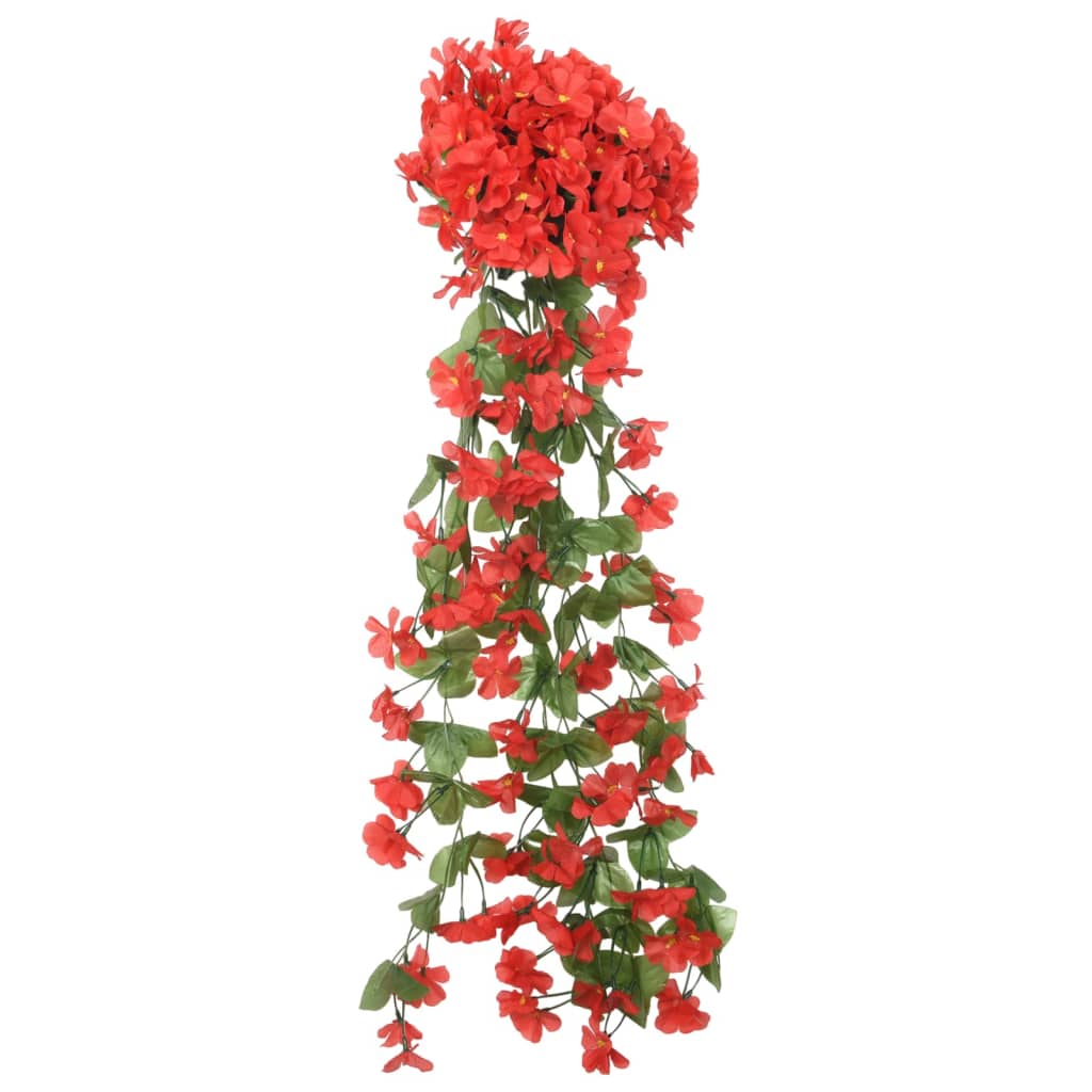 vidaXL blomsterguirlander til jul 3 stk. 85 cm rød