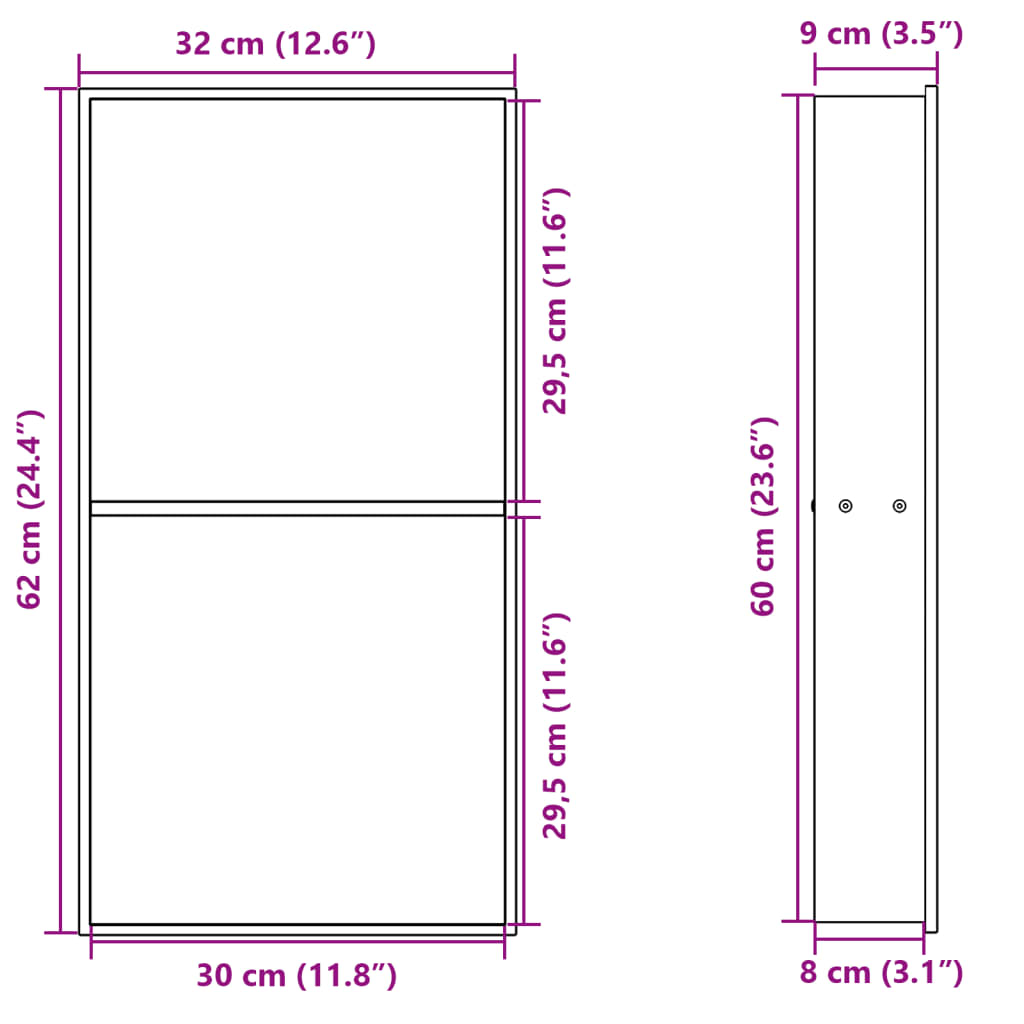 vidaXL brusehylde 32x62x9 cm rustfrit stil børstet guldfarve