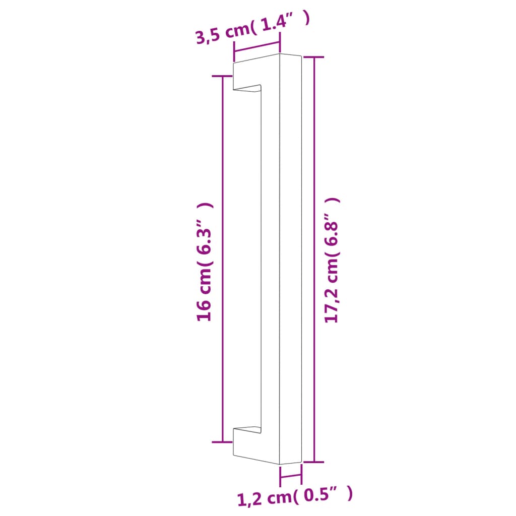 vidaXL skabshåndtag 10 stk. 160 mm rustfrit stål sort