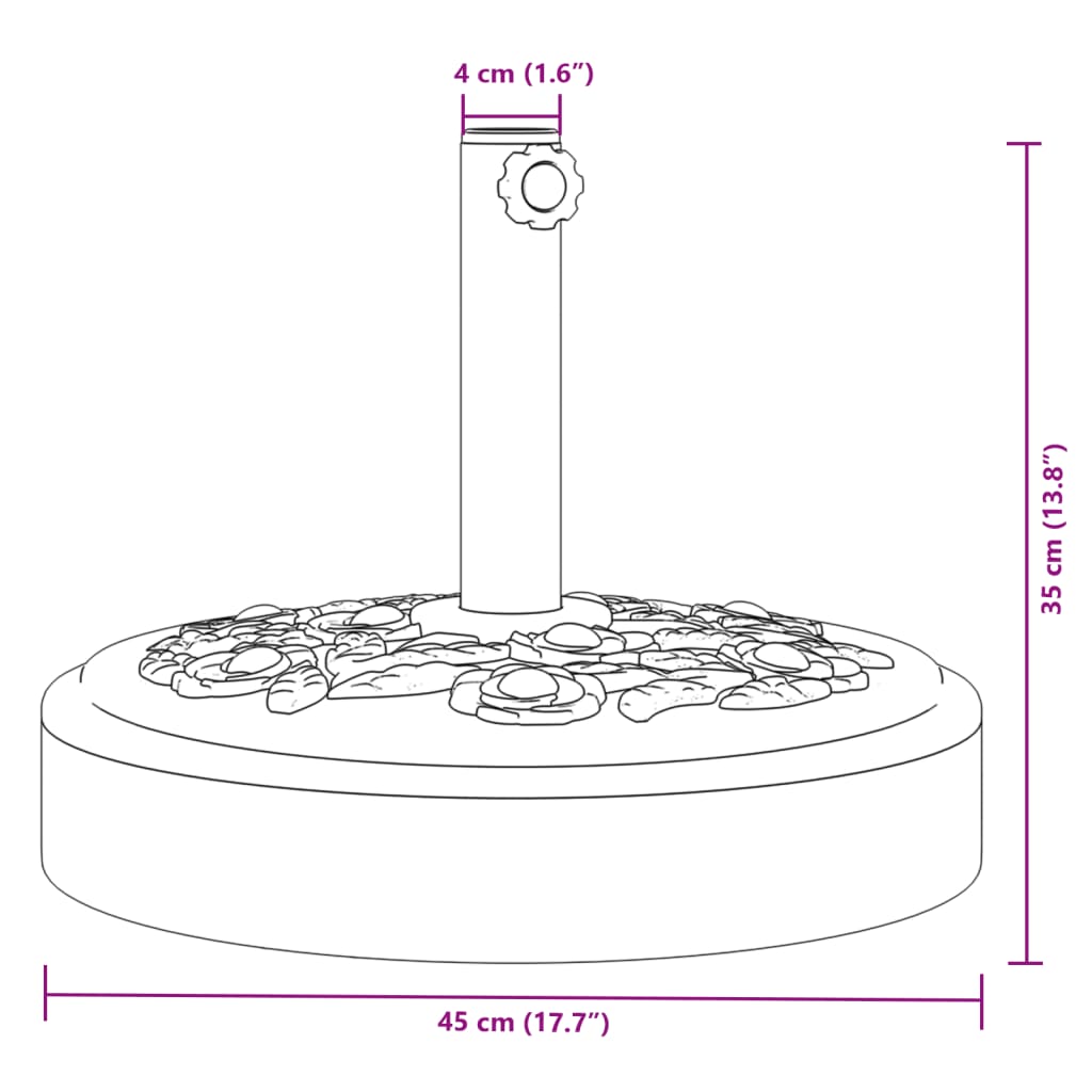 vidaXL parasolfod til Ø38/48 mm stænger 25 kg rund