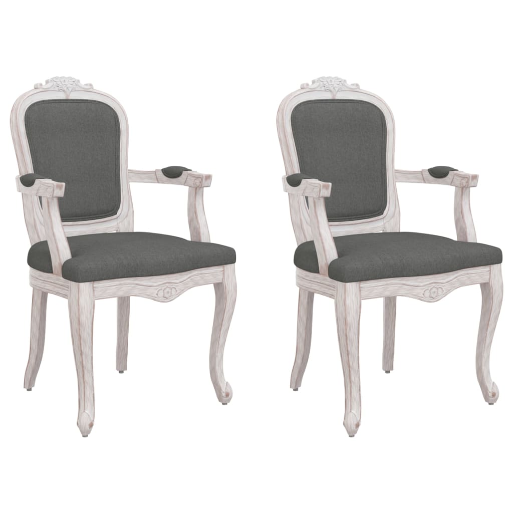 vidaXL spisebordsstole 2 stk. 62x59,5x100,5 cm stof mørkegrå