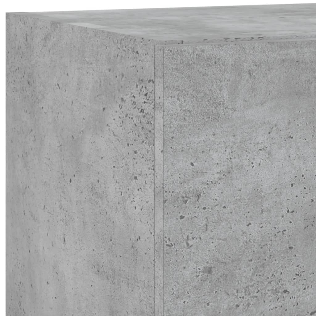 vidaXL væghængt tv-bord med LED-lys 40,5x35x80 cm betongrå