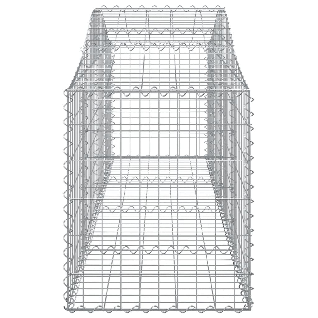 vidaXL buede gabionkurve 7 stk. 200x50x60/80 cm galvaniseret jern