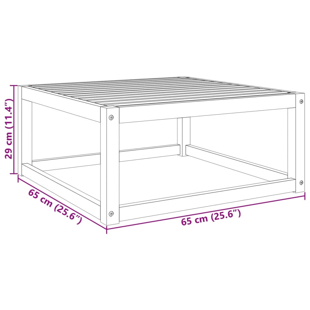 vidaXL havebord 65x65x29 cm massivt akacietræ