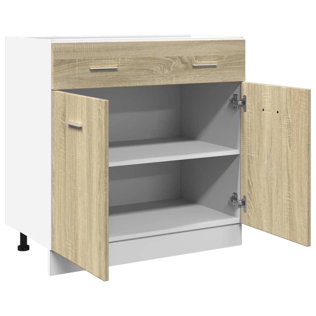 vidaXL skuffeunderskab 80x46x81,5 cm konstrueret træ sonoma-eg