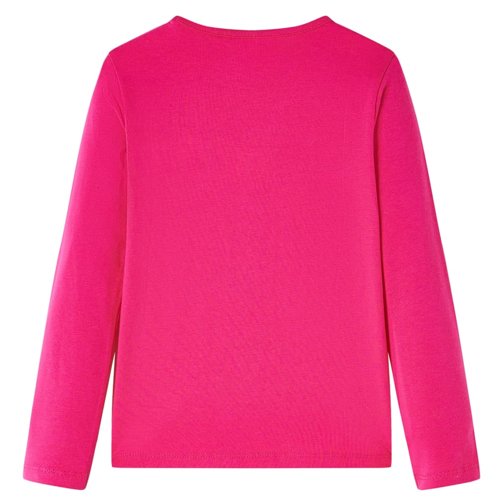 Langærmet T-shirt til børn str. 104 pink