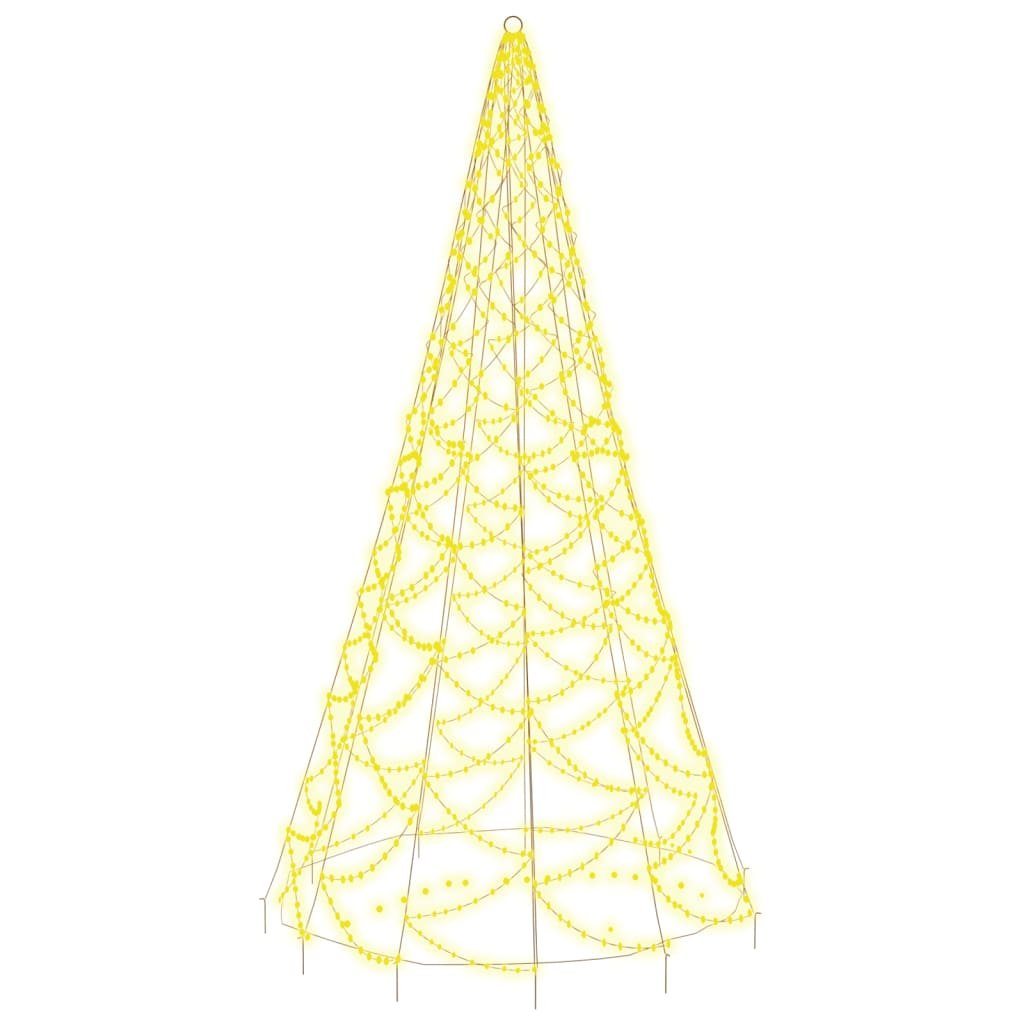 vidaXL juletræ til flagstang 500 LED'er 300 cm varmt hvidt lys