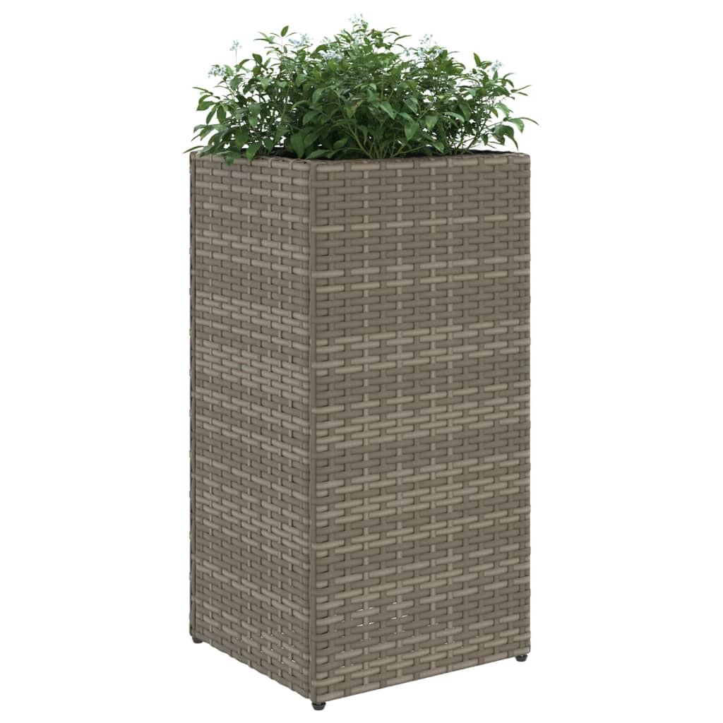 vidaXL plantekasse 30x30x60 cm polyrattan grå