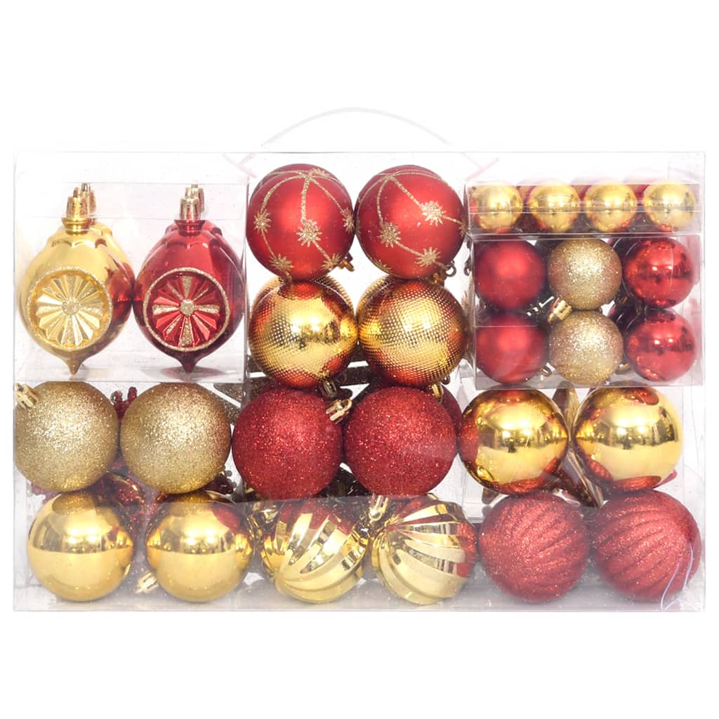 vidaXL julekugler 108 dele guldfarvet og rød