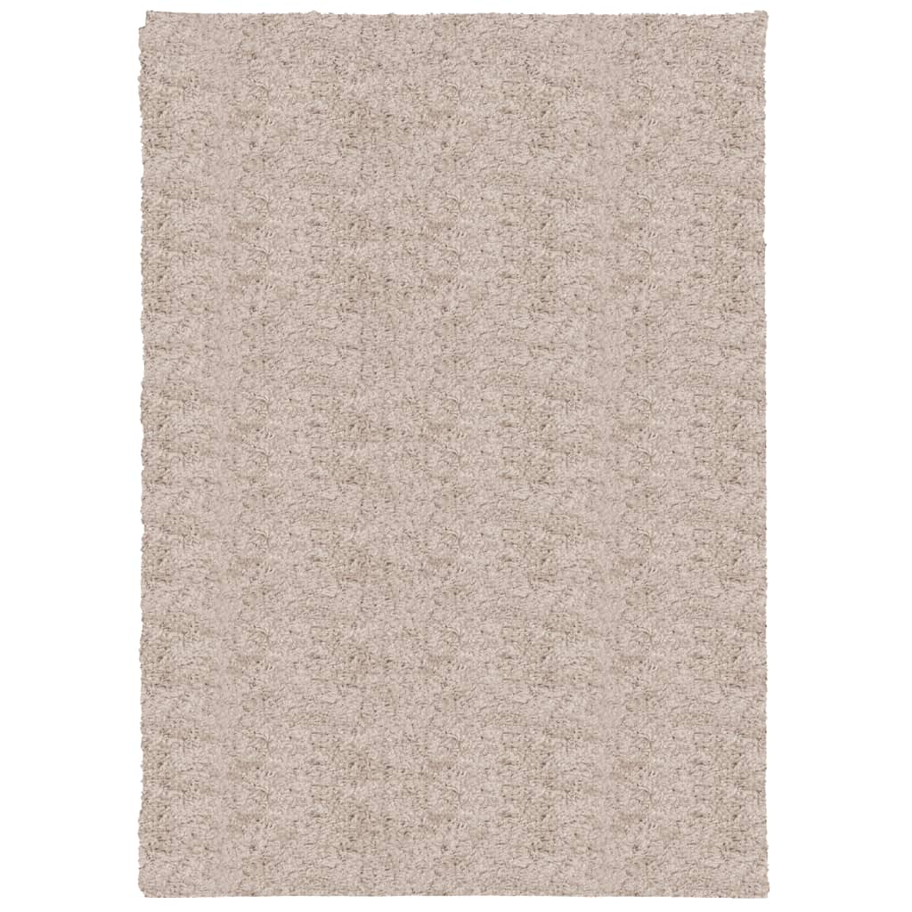 vidaXL shaggy gulvtæppe PAMPLONA 120x170 cm høj luv beige