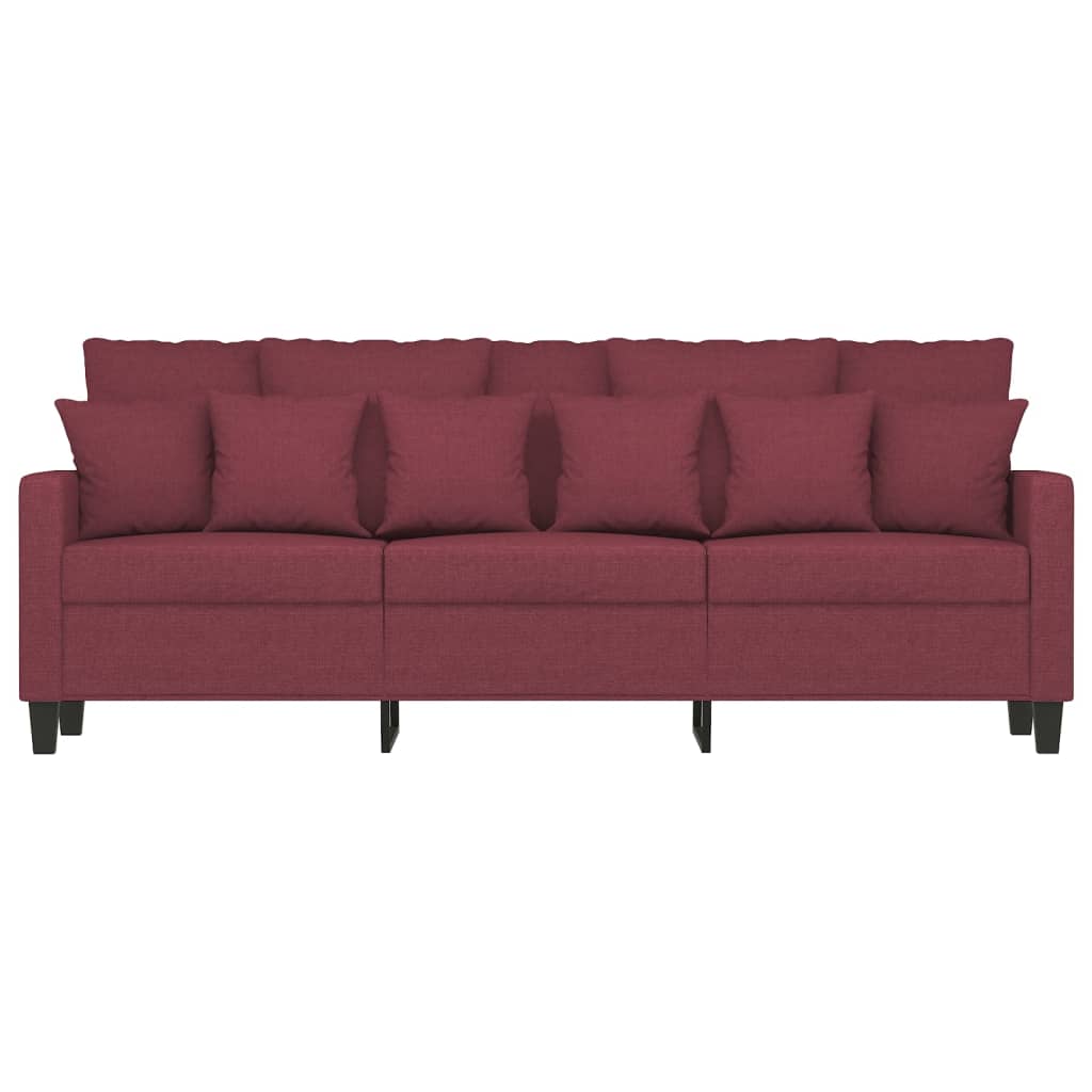 vidaXL 3-personers sofa 180 cm stof vinrød