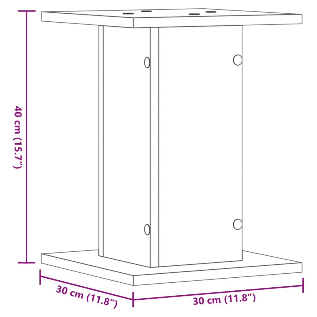 vidaXL plantestativer 2 stk. 30x30x40 cm konstrueret træ grå sonoma-eg