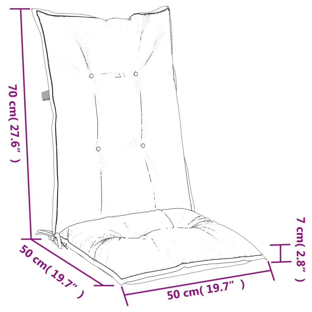 vidaXL stolehynder med høj ryg 6 stk. 120x50x7 cm stof rød