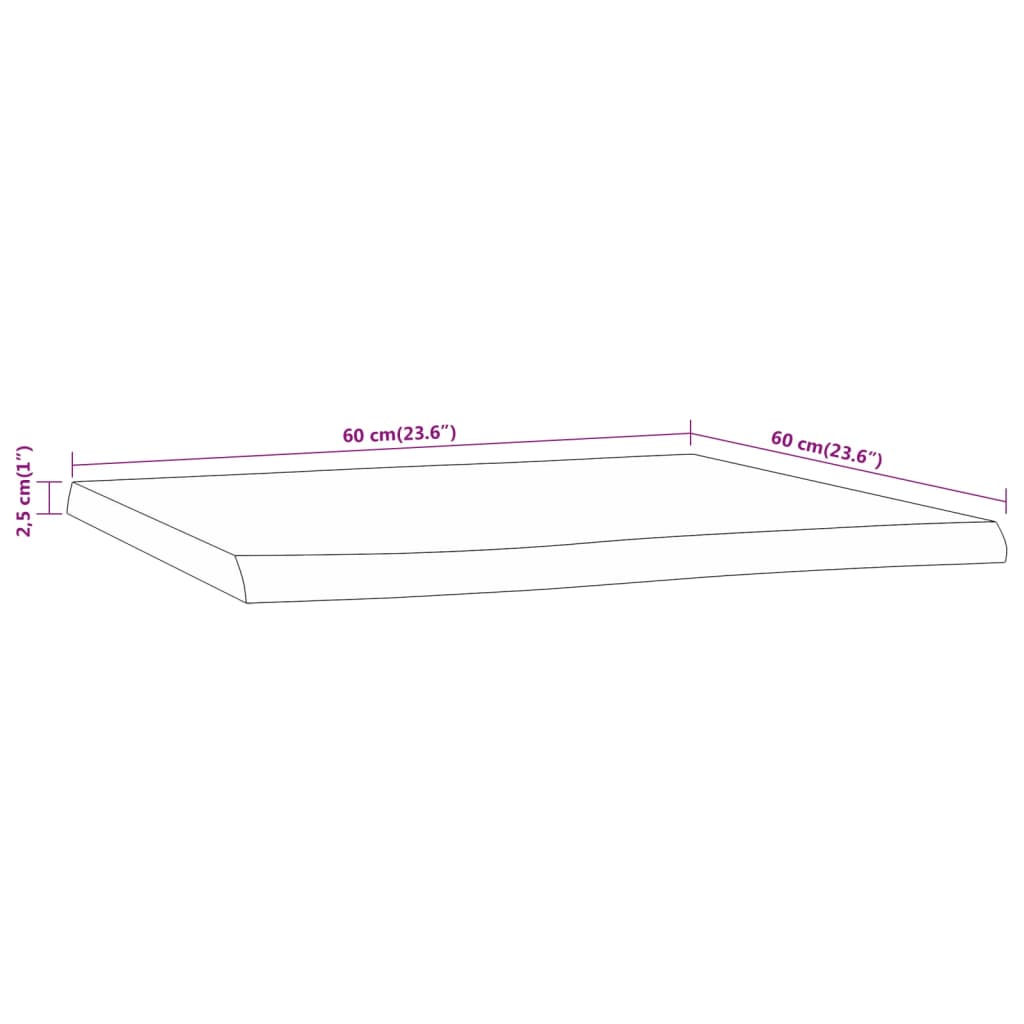 vidaXL bordplade 60x60x2,5 cm firkantet massivt akacietræ