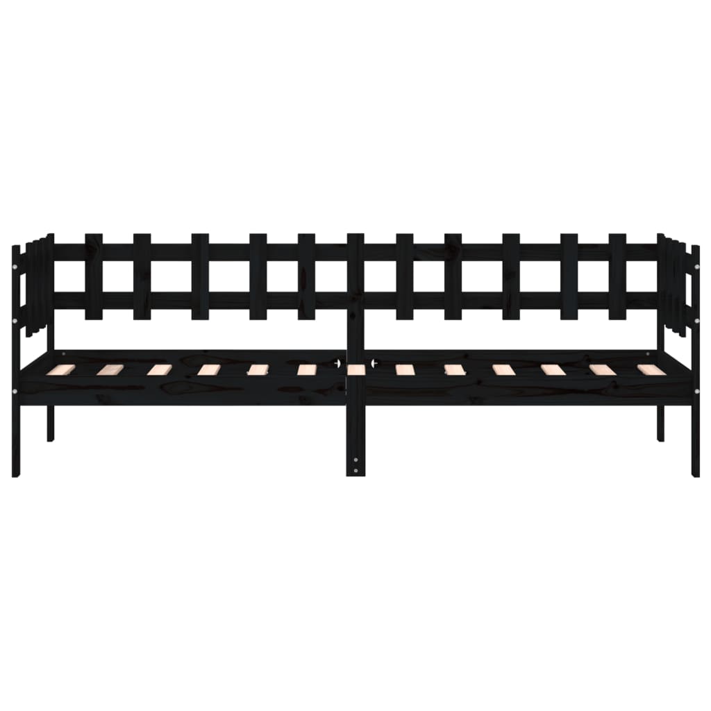 vidaXL daybed 90x190 cm massivt fyrretræ sort