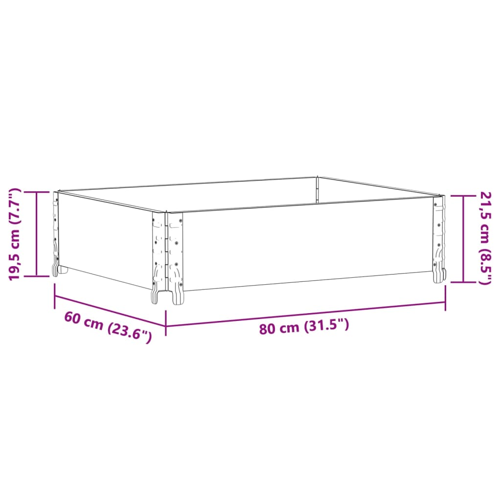 vidaXL plantekasse 80x60 cm massivt fyrretræ