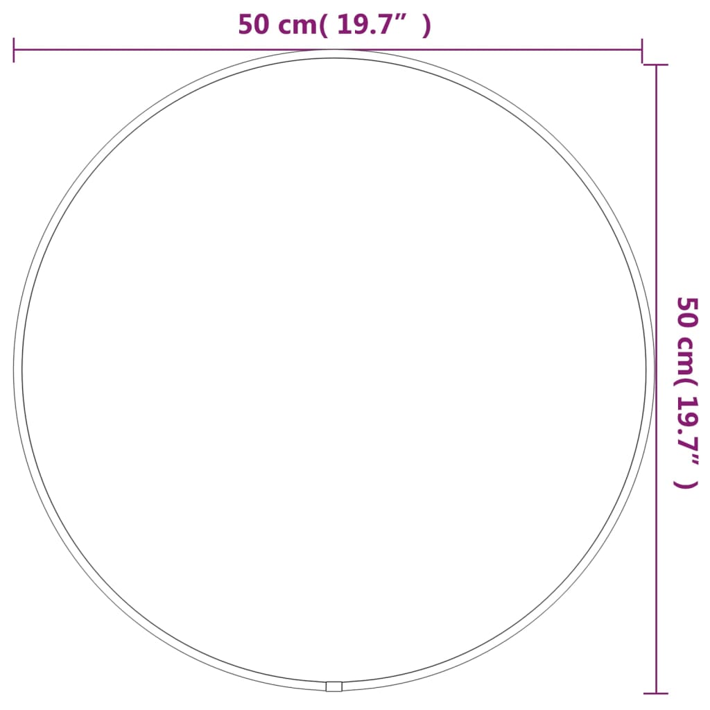 vidaXL vægspejl Ø 50 cm rund sølvfarvet