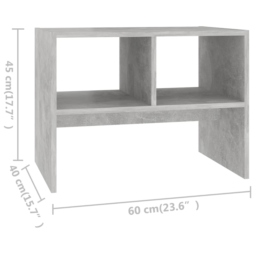 vidaXL sidebord 60x40x45 cm konstrueret træ betongrå